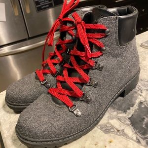 G.H. Bass Aubrey Grey Wool Boots - Size 10